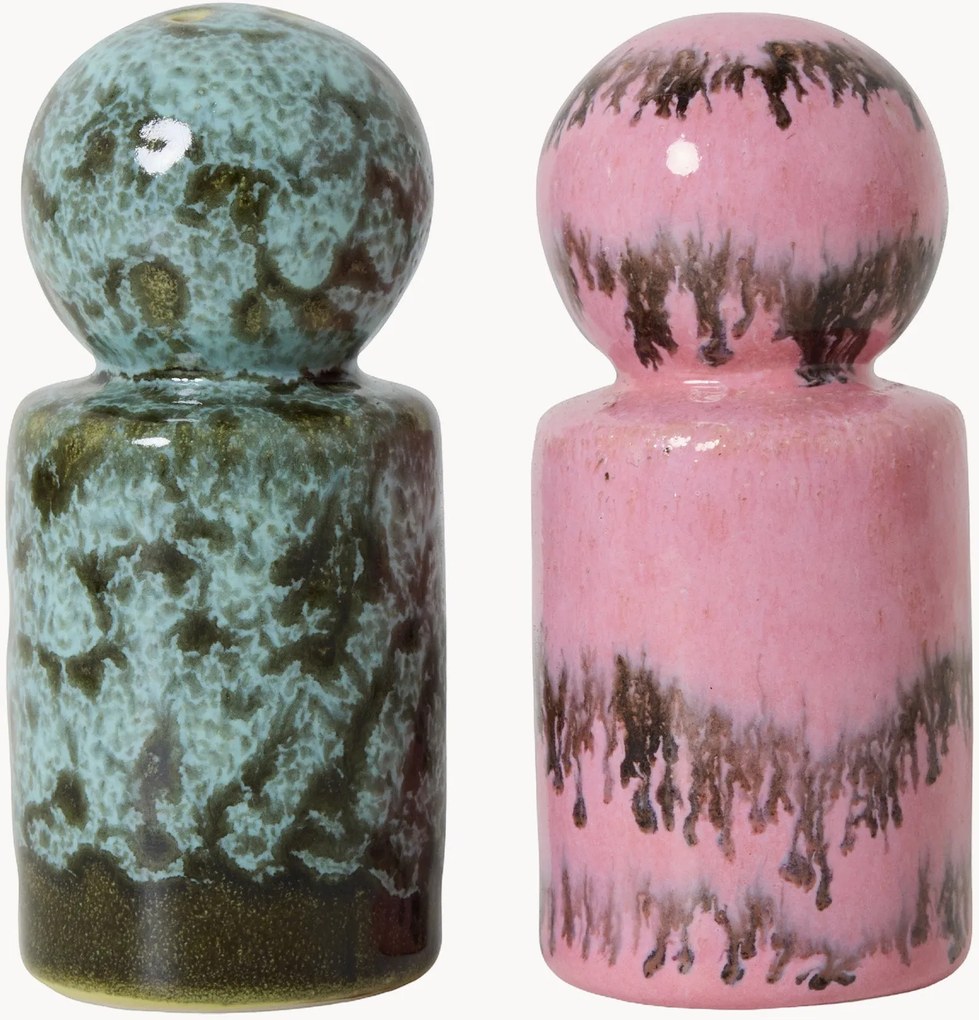 Ručne vyrobené soľničky a koreničky 70's, 2 ks