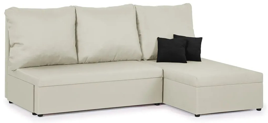 Rozkládací rohová sedací souprava TOMI Krémová