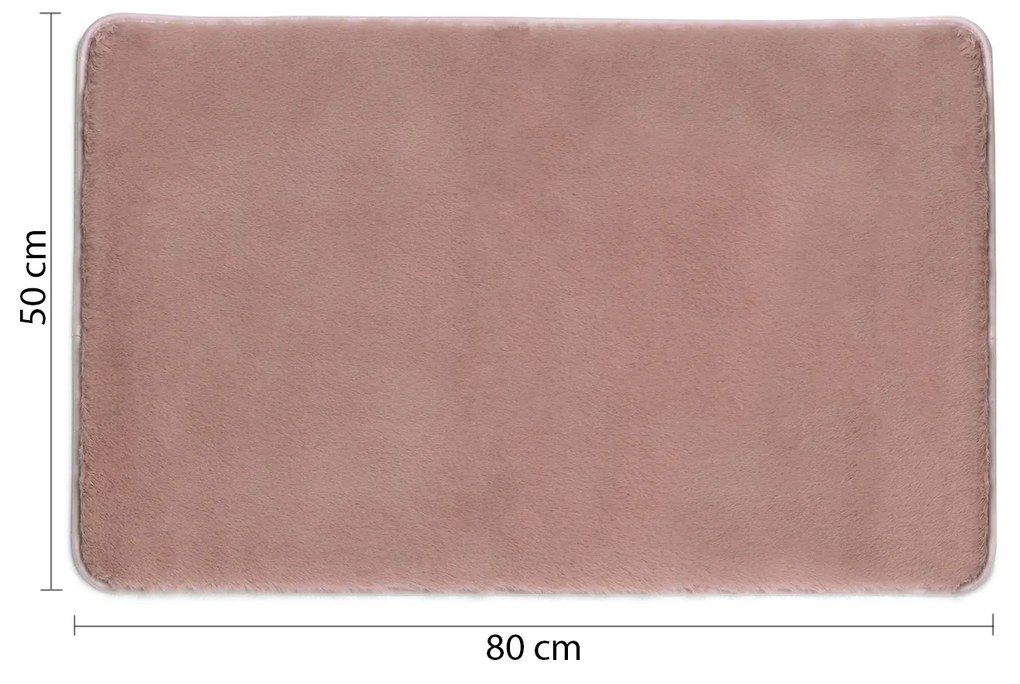 Gedy, FUZZY kúpeľňová predložka, 50x80cm, 100% polyester, protišmyk, ružová, 96FY508010