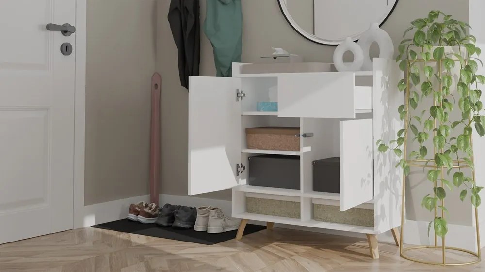 Komoda Colin 80 cm biela/dub remeselný