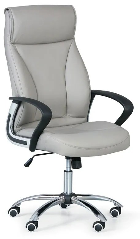 Kožené kancelárske kreslo DERRY, sivá