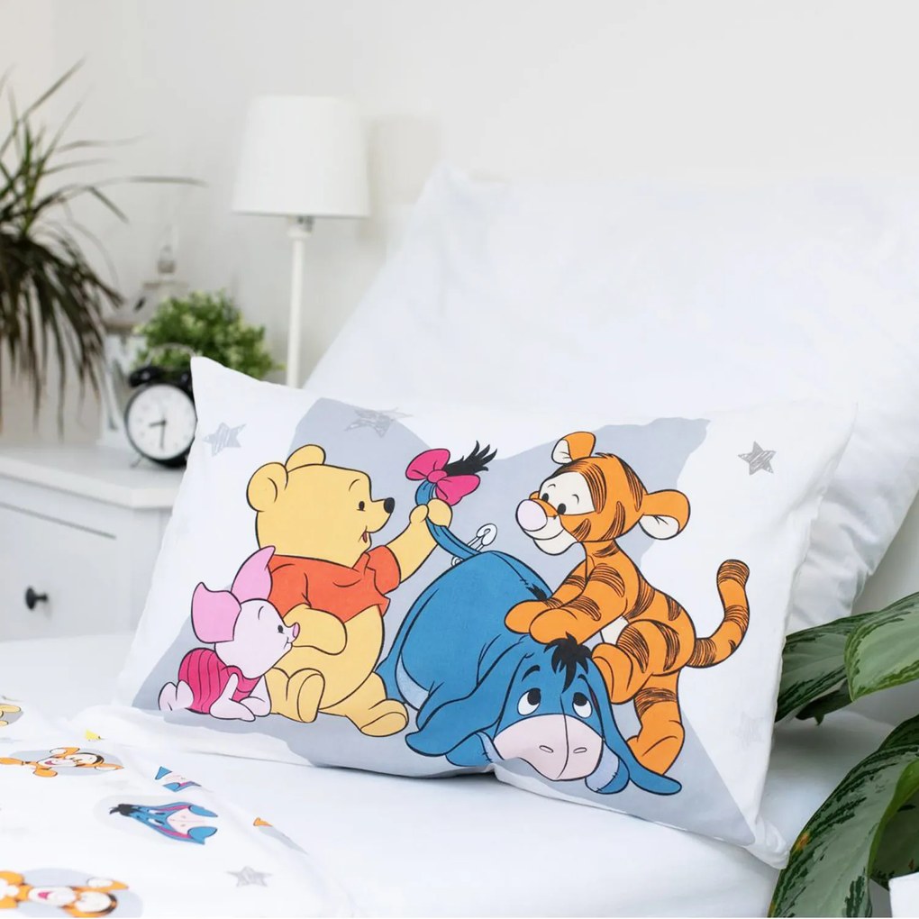DETSKÉ BAVLNENÉ OBLIEČKY WINNIE THE POOH 100X135 CM, 1KS 40X60 CM VZOROVANÉ