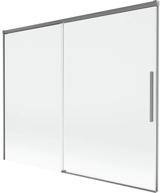 Mexen Rox, 2-krídlová posuvná vaňová zástena 190 x 150 cm, 8mm číre sklo, grafitový profil, 8C9-190-001-95-00