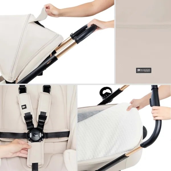 KINDERKRAFT - Kombinovaný kočík 2v1 NEA 2 béžová