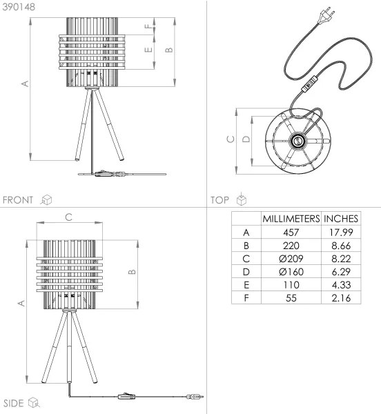 Eglo 390148 - Stojacia lampa OLTAMAR 1xE27/40W/230V krémová