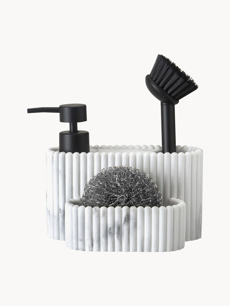 Súprava dávkovača na mydlo so špongiou a kefkou Holy, 3 ks