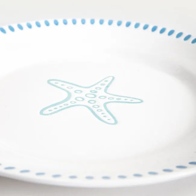 Dezertný tanier KAOMA biely / modrý 774553