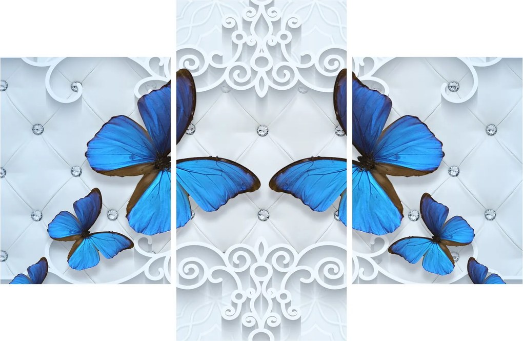 Obraz - Modré motýle (90x60 cm)