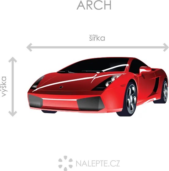 Lamborghini Gallardo textilní prelepiteľná nálepka na stenu 50 × 21 cm
