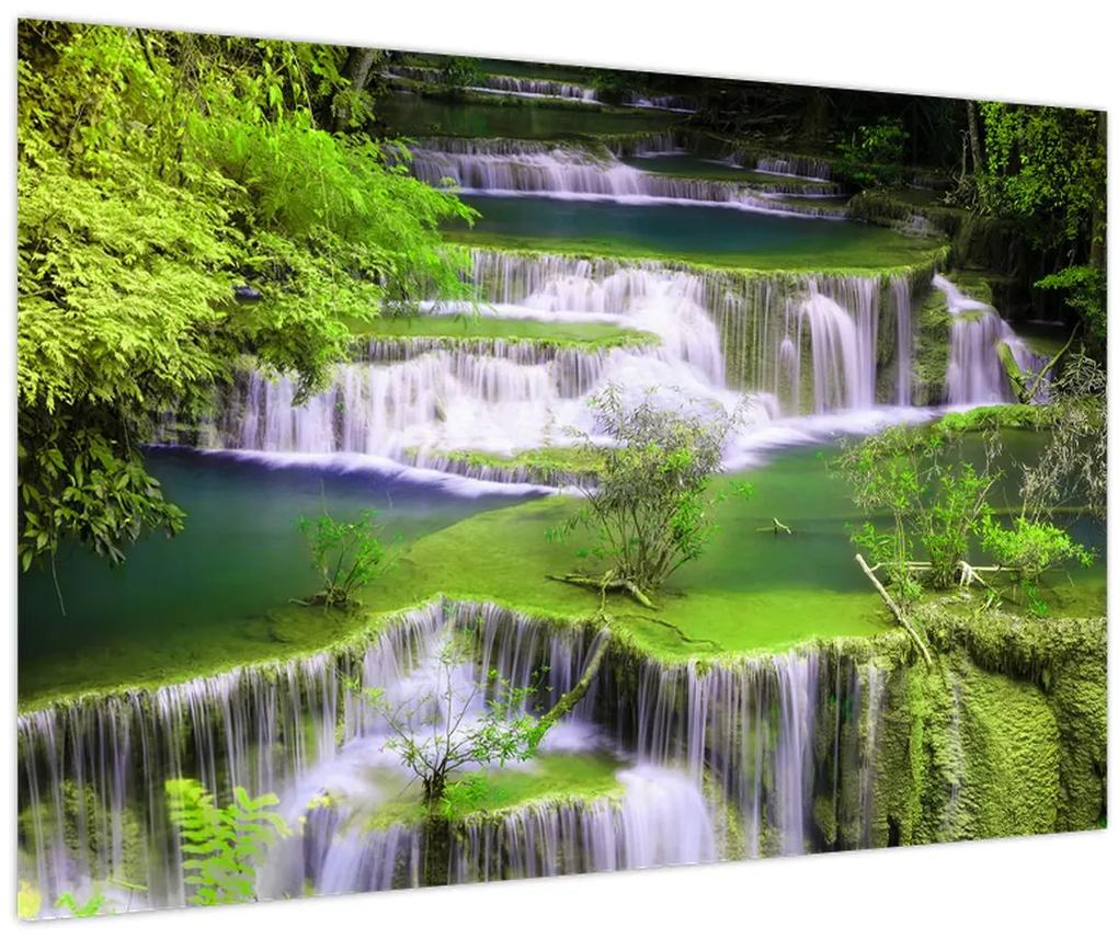 Obrázok - Vodopády Huay Mae Khamin, Kanchanaburi, Thajsko (90x60 cm)