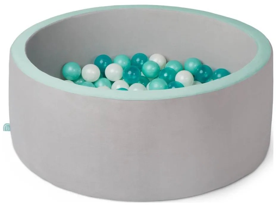 B-Toys - Detský suchý bazén s loptičkami pr. 89 cm šedá/tyrkysová