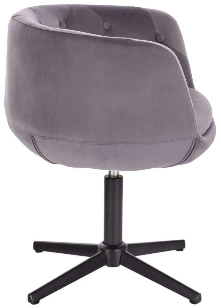 LuxuryForm DESIGN Kreslo MONTANA VELUR na čiernom kríži - šedé