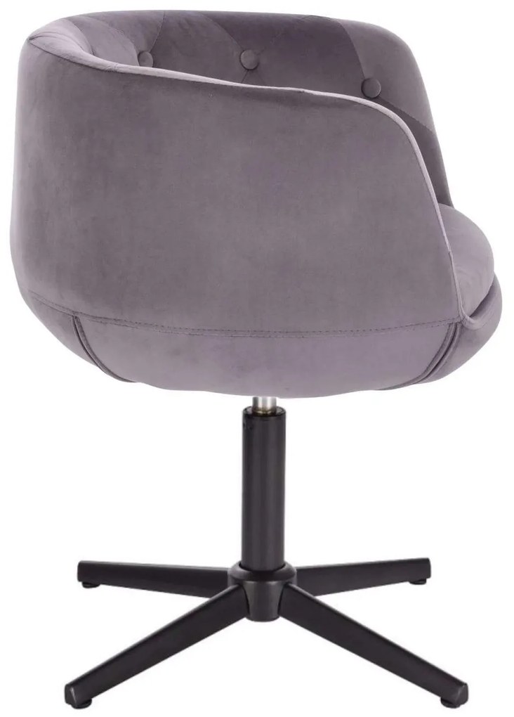 LuxuryForm DESIGN Kreslo MONTANA VELUR na čiernom kríži - sivé