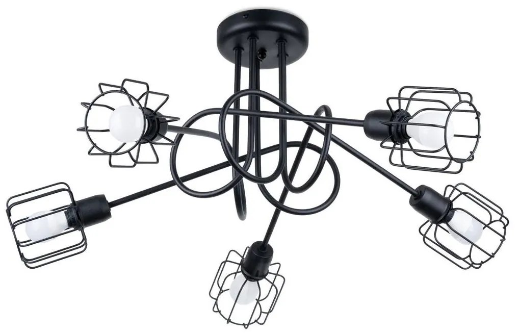 Sollux SL.1119 - Luster na tyči BELUCI 5xE14/40W/230V čierna