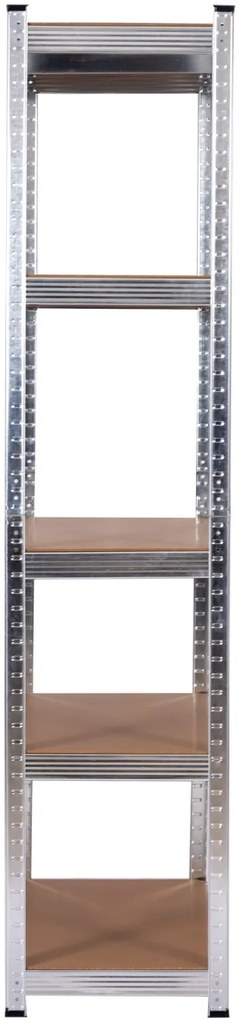 Kovový regál BestBerg BBMS-20 / 70 x 150 x 30 cm / 5 políc / strieborná/hnedá