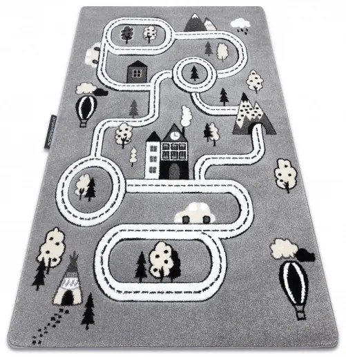 Detský kusový koberec Petit Town streets grey, 180x270, šedá, detská izba, Dywany Łuszczów