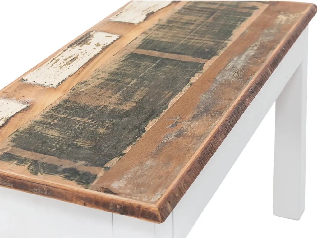 furniture-nabytek.cz - Masivní lavice Perth z recyklovaného dřeva, lakovaná, bílá / barevná