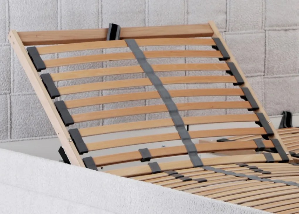 Posteľ Fendi 180x200 cm, svetlo šedá látka