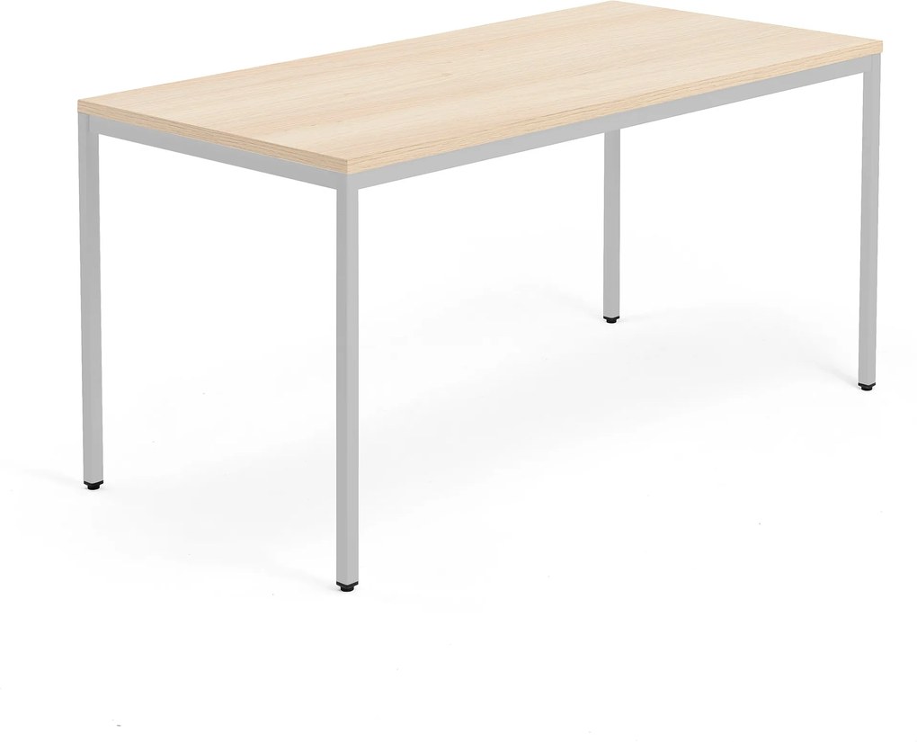 Stôl Modulus 1600x800mm, strieborná konštrukcia, dub