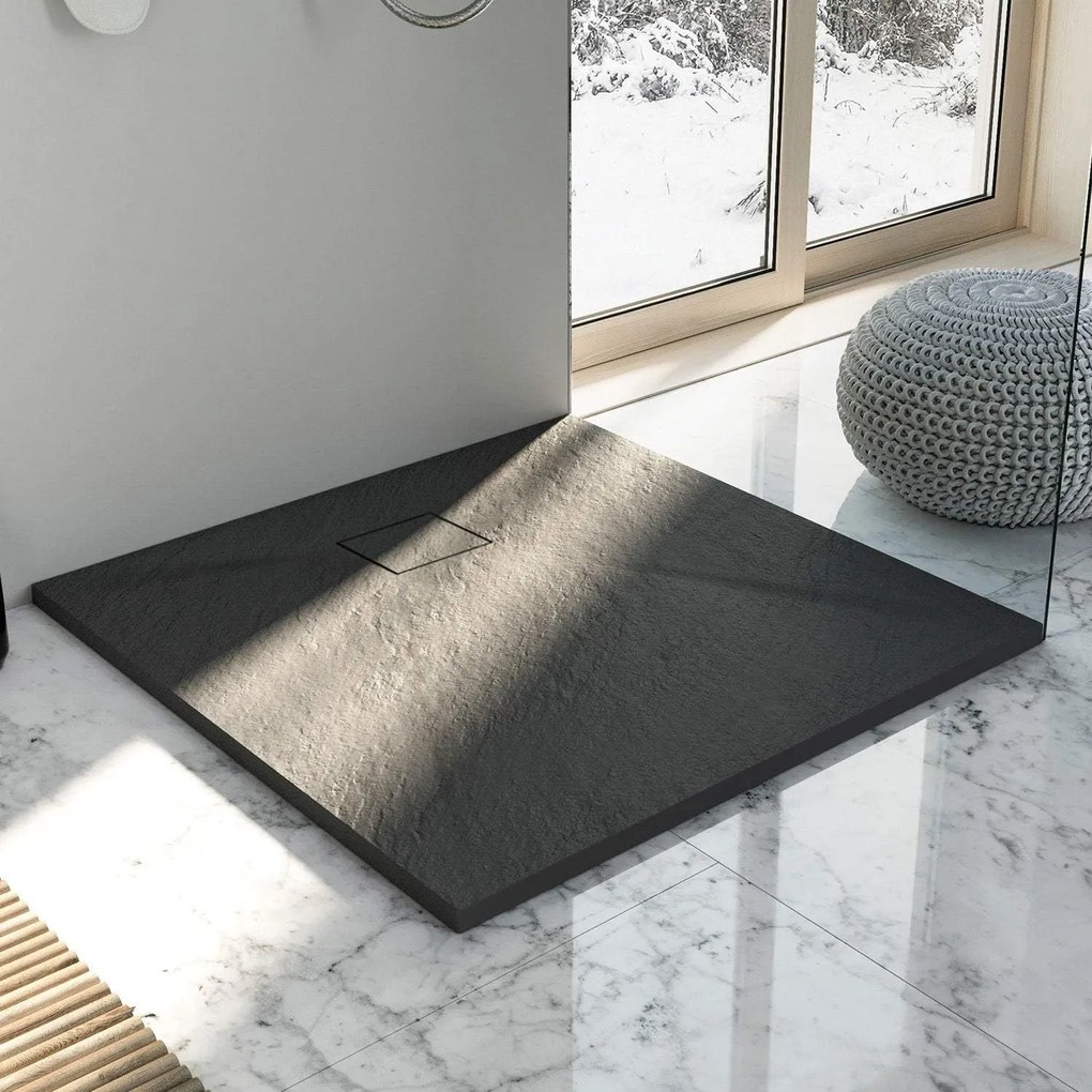 Rea Magnum Black, SMC sprchová vanička 90x90x2,5 cm, čierna, REA-K3334