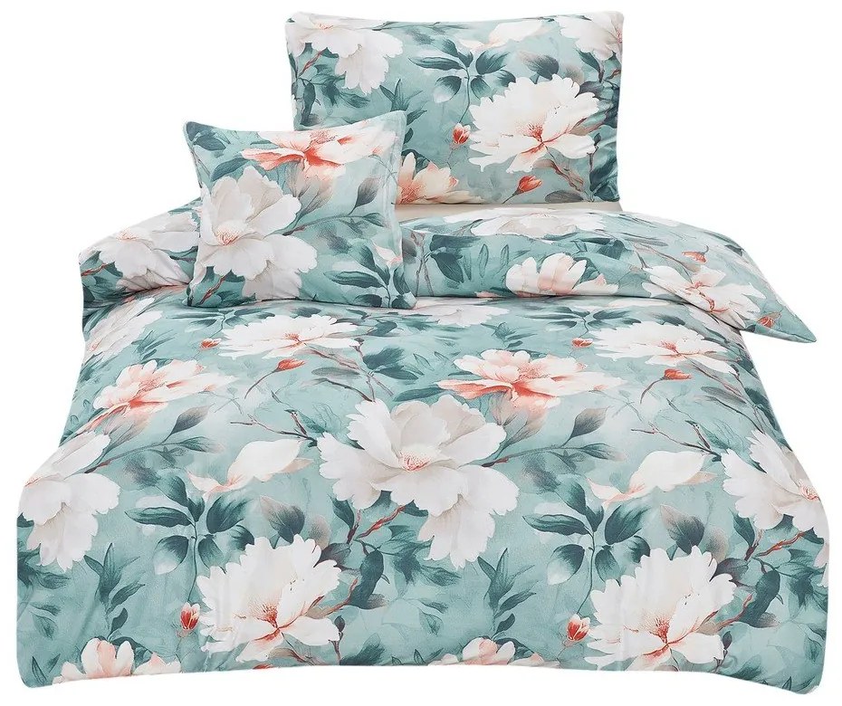 Tyrkysové 3-dielne obliečky na jednolôžko z mikrosaténu 140x200 cm Selma – My House