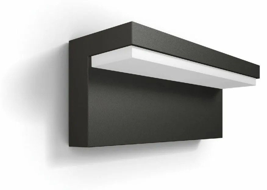 Philips Bustan UltraEfficient vonkajšie nástenné LED svietidlo 3,8 W 4000K, antracit
