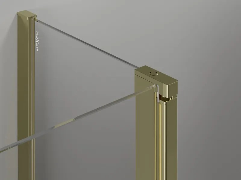 Mexen Mist T, sprchový kút s krídlovými dverami, 95 x 120 cm, 8mm číre sklo, zlatý lesklý profil, 8A4T-095-120-50-00
