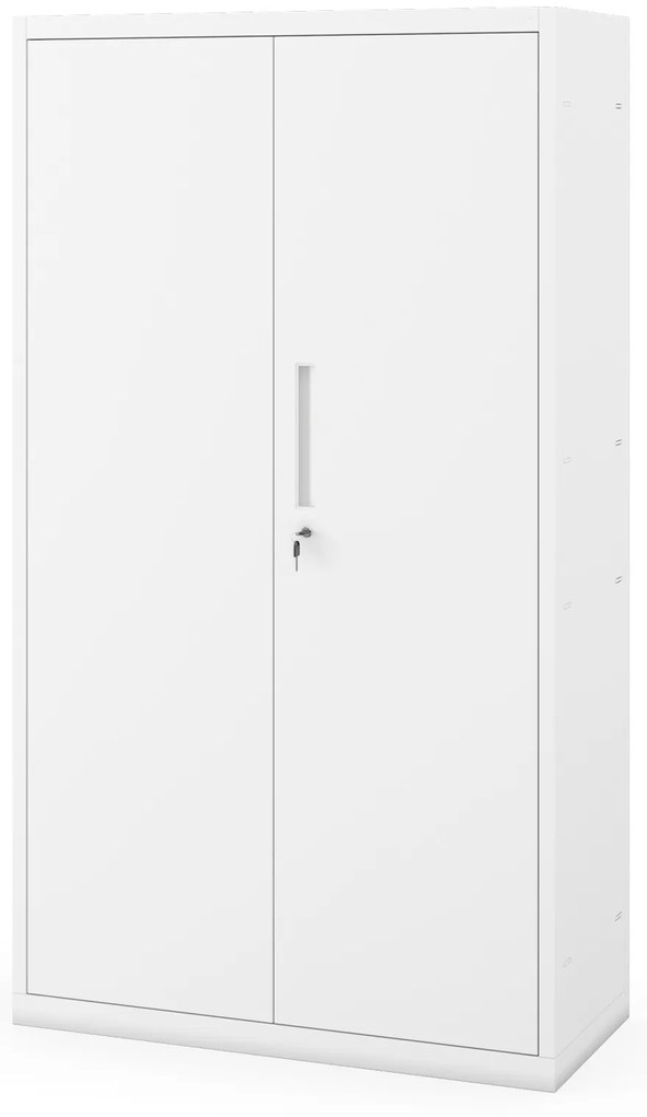 Kovová skriňa MEGAN – biela, bez zásuvky, 160 cm