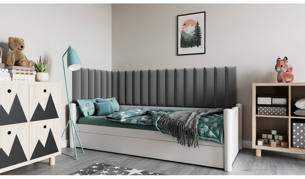 Set 20 čalúnených panelov Quadra 210x90x60 cm (sivá). Akcia -19%. Vlastná spoľahlivá doprava až k Vám domov. 1052011