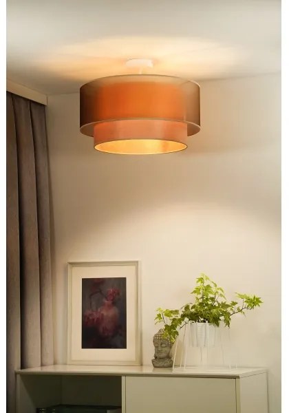 Duolla - Prisadený luster WOOD BOHO 1xE27/15W/230V pr. 45 cm medená/béžová