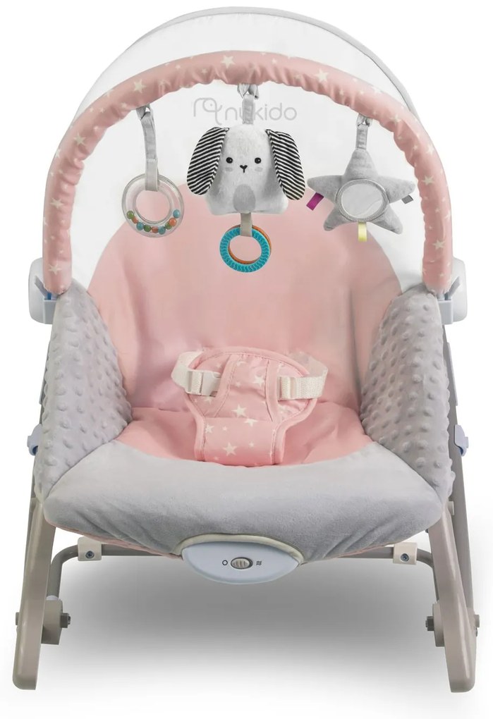 Hojdacie lehátko Nukido s vibráciou – ružové
