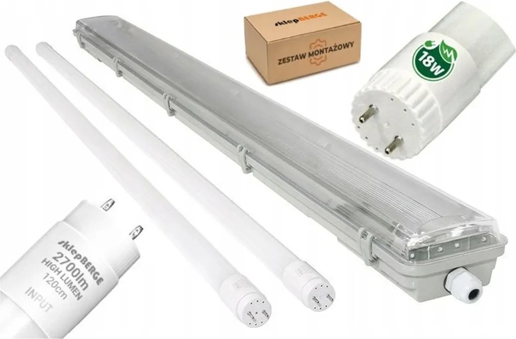 Hermetické svietidlo 120 cm + 2 žiarivky premium - neutrálna biela