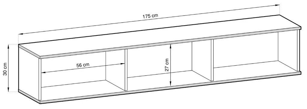 TV STOLÍK DION ČIERNY MRAMOR + ZLATÝ 175 cm ZÁVESNÝ / NOHY