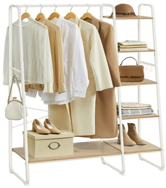 Stojanový vešiak LINEA biela/hnedá