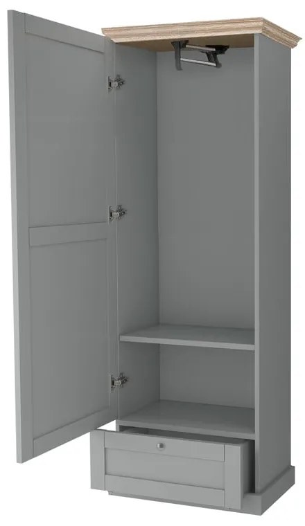 Sivá šatníková skriňa 60x180 cm Binz – Støraa