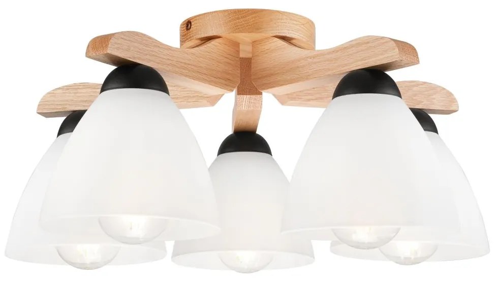 Prisadený luster ADRIANO 5xE27/60W/230V dub