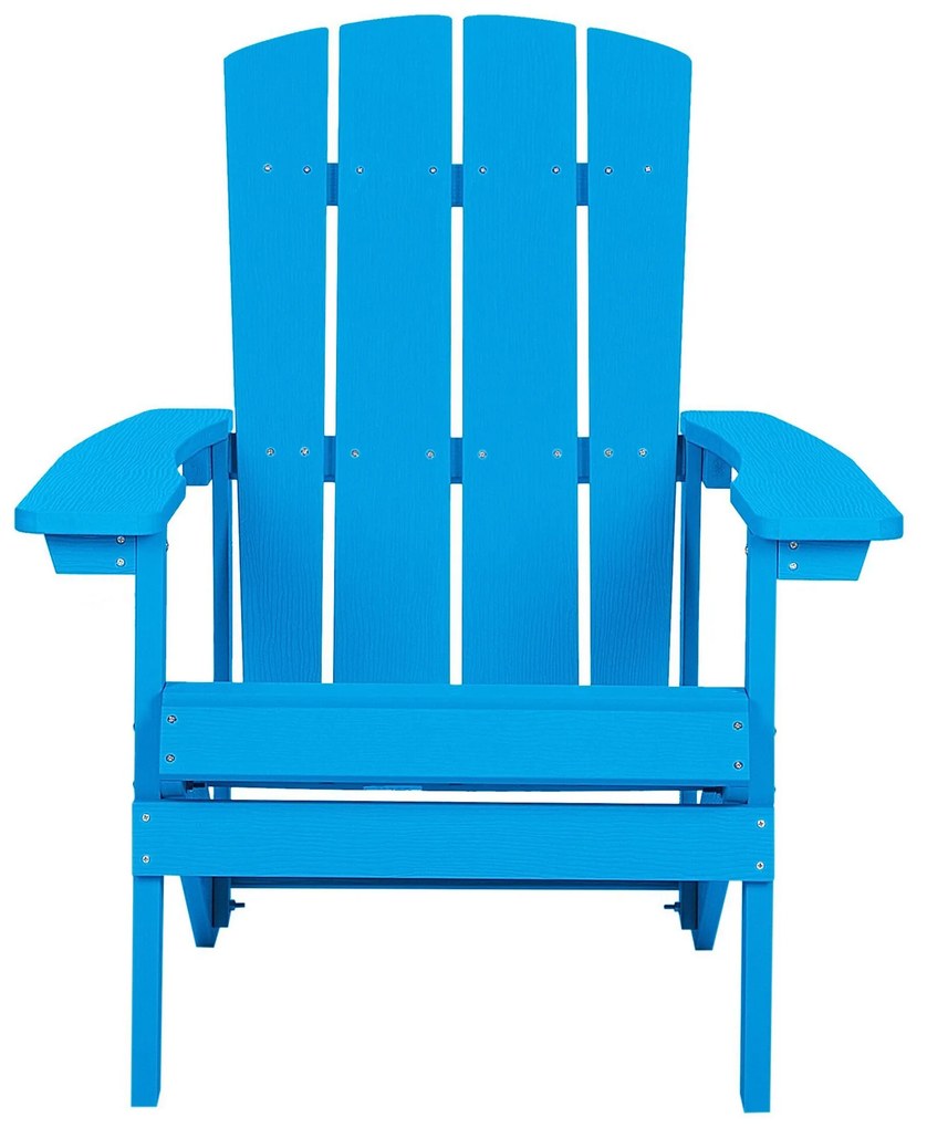 Záhradná stolička s podnožkou modrá ADIRONDACK Beliani