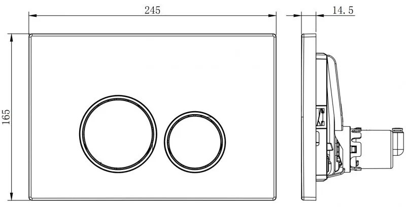 Mexen Fenix Air 05, pneumatické dvojité tlačidlo na splachovanie, chróm lesklý, 6A0501