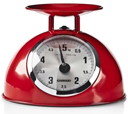 Melissa - Retro kuchynská váha s miskou červená