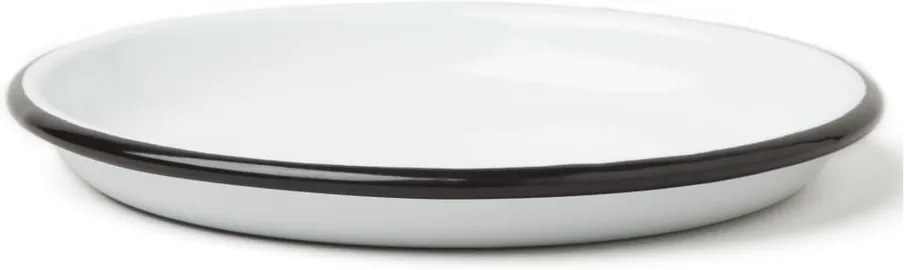 Veľký servírovací smaltovaný tanier s čiernym okrajom Falcon Enamelware, Ø 14 cm