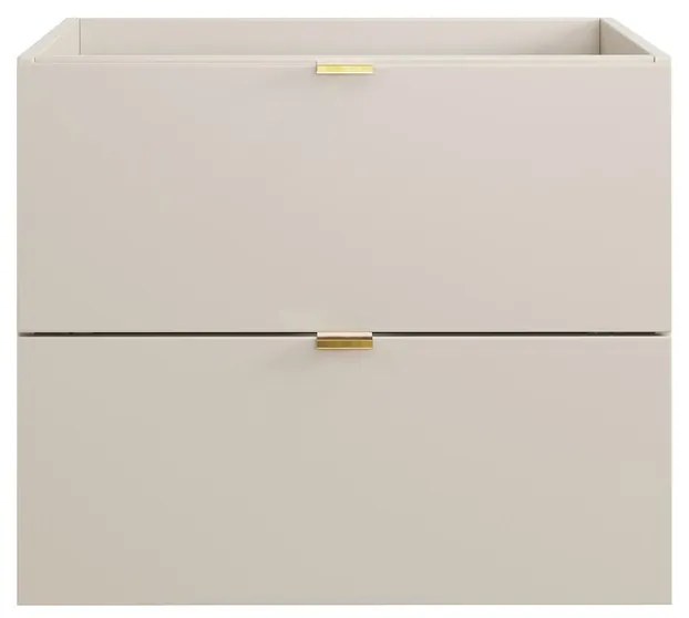 Závěsná skříňka Dalia Cashmere Ovalia s deskou a umyvadlem 100 cm kašmírová/dub cremona