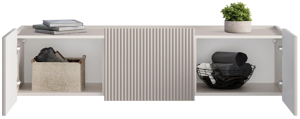 Závesný TV stolík Malmi 150 cm - kašmírová / zlatá