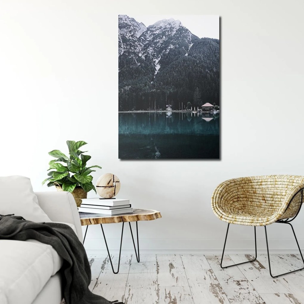Gario Obraz na plátne Pohľad z hôr na breh jazera - Dmitry Belov Rozmery: 40 x 60 cm