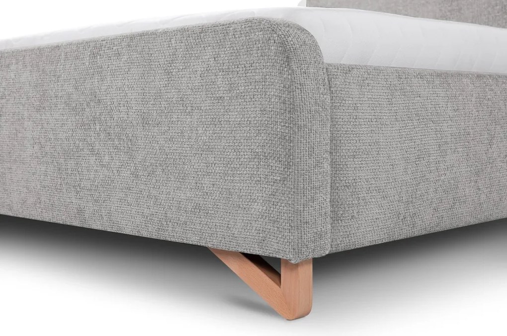 Posteľ Flamingo 180x200 cm, svetlo šedá štruktúrovaná tkanina