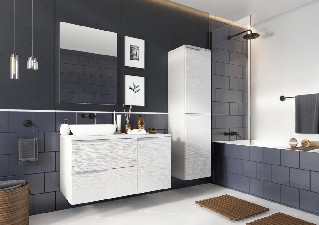 KÚPELŇOVÁ SKRINKA + UMÝVADLO ROMANA II BIELA