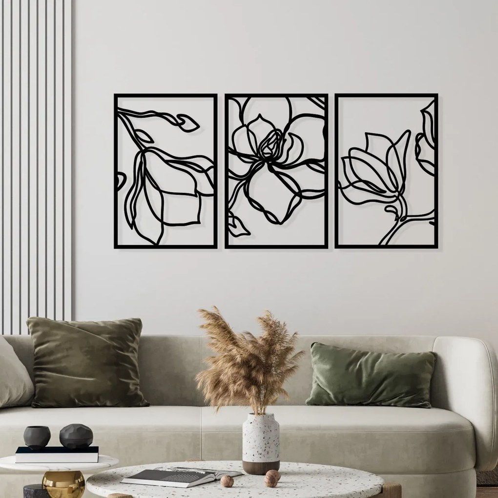 Nástenná kovová dekorácia Adda čierna