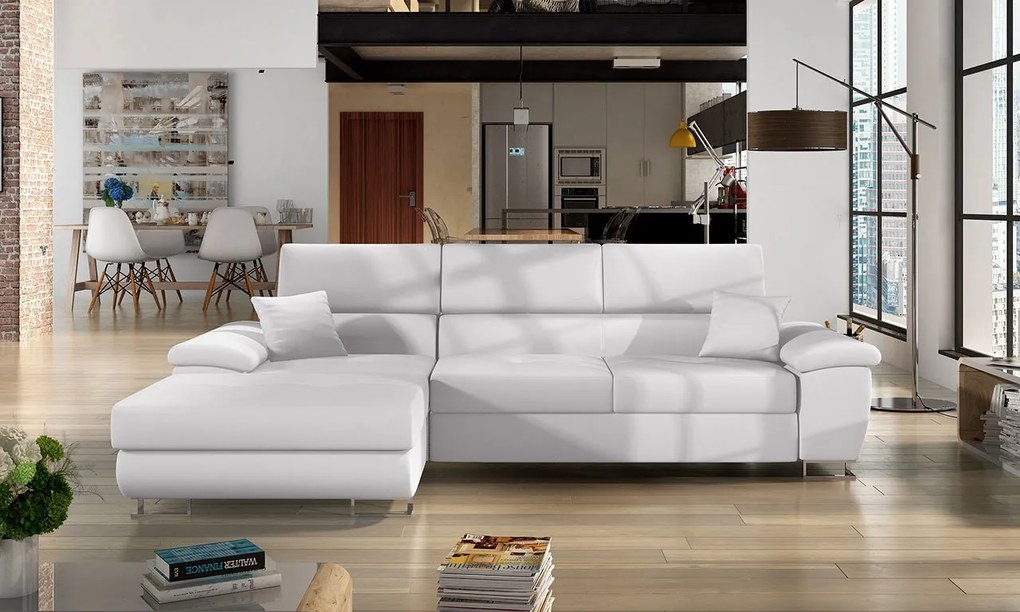 Rohová sedacia súprava Alvin Mini, Dostupné poťahy: ekokoža Soft 017 + Bristol 2460 + ekokoža Soft 017, Strana: pravá