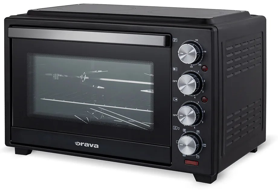 Orava Elektra-C38 elektrická rúra s dvojplatničkovým sklokeramickým varičom, 38 l