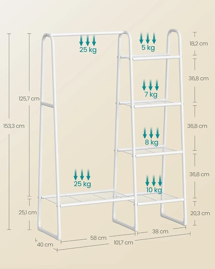Stojan na oblečení Sivalo bílý