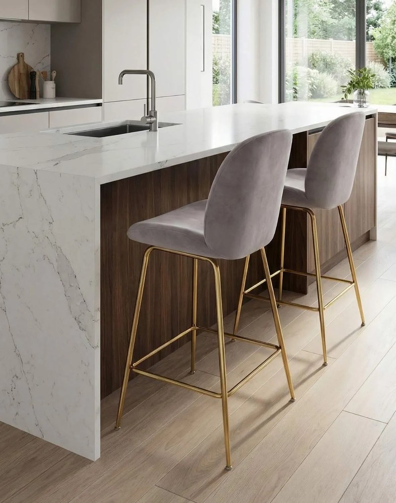 Stoličky24.sk - Barová stolička Dori Gold šedá